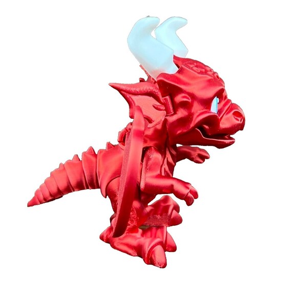 3D Printed Red Dragon Articulated (Head, Wings, Jaw, Arms, Legs, and Tail Moves) - Picture 7 of 12